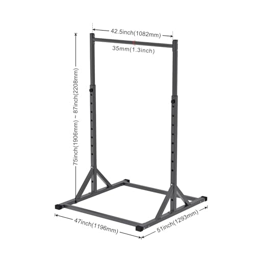 SELEWARE Dip Bar Attachment for Power Rack, 2 x 2 Tube, Multi Grip Handle - color: 2" x 2" Rack with 1" Hole