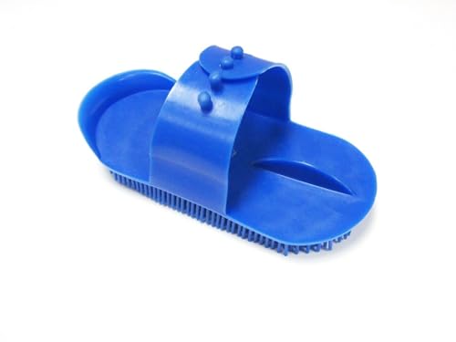 Horse Grooming Curry Comb Blue Color Plastic with Adjustable Strap which is designed to be easy to use for all Veterinarians.