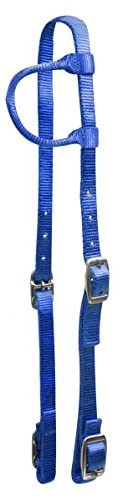 Premium Nylon Single Ear Headstall - color: Blue