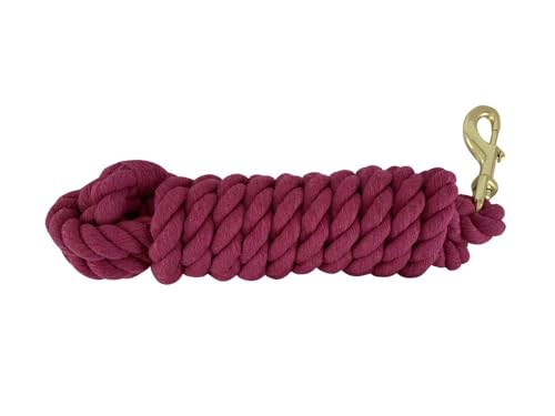 Showman 10' Braided Cotton Lead w/Brass Snap - color: Pink