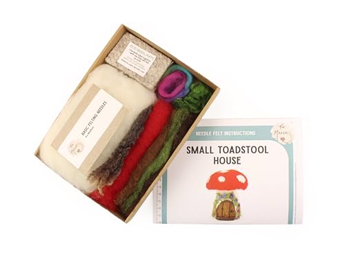 Wizardi Beginner Needle Felting Kit for Adults - Small Toadstool House. Fantasy Felting Kit 10cm Tall. Felting Tools. Wool Felting Supplies. Felt Crafts. Wool Felt. The Makerss - color: Small Toadstool House