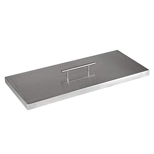 Celestial Fire Pit Cover for 18”x6” Rectangular Burner Pan (21" x 9" Actual Size), Stainless Steel - size: 21" x 9"