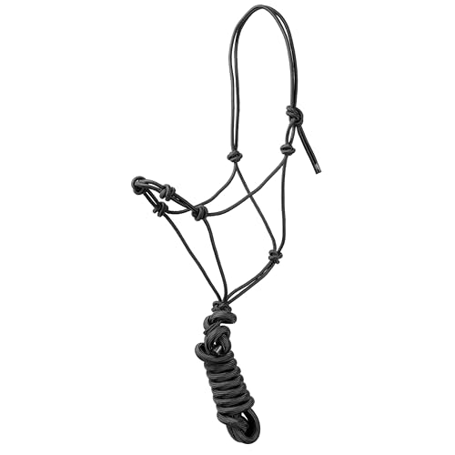 Cowboy Knot Halter & Lead (Black) - color: Black