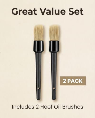 Hoof Oil Brush for Horses, 2 Pack Natural Hoof & Face Brush with Cap