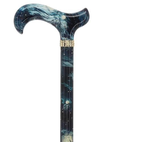 Royal RC Canes Walking Sticks for Men and Women - Stylish Designer Fashionable Adjustable Derby Canes - Lightweight Aluminum Cool Walking Sticks with HD Patterns - color: Blue, Green, and Yellow (Multicoloured)