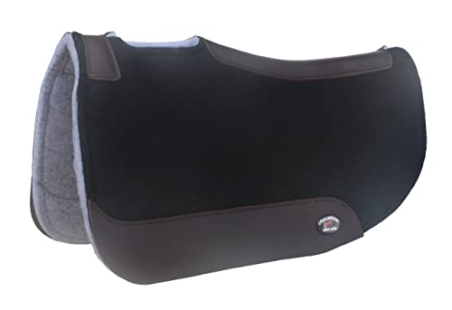 CHALLENGER 7/8" Thick Horse Western Contoured Barrel All Purpose Wool Felt Saddle Pad Black 39RT20BK