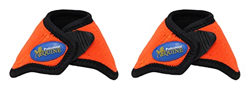 No Turn Quick Wrap Neoprene Horse Bell Boots Orange 4112E