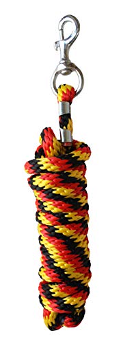 10 ft Horse Nylon Heavy Duty Lead Rope Nickle Plated Brass Hardware 60551 - color: Red Black Yellow