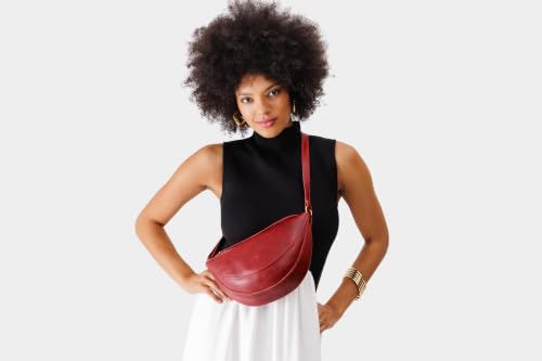 Portland Leather Goods Koala Sling Bag - Adjustable Full-Grain Leather - color: Chili Red, size: Large