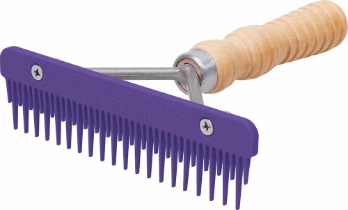Weaver Leather Mini Fluffer Comb with Wood Handle, Purple