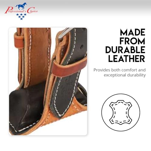 Professional's Choice The Dare Cribbing Control Collar | Durable Leather Cribbing Prevention for Horses | Fully Reversible Adjustable Fit with Removable Fleece - color: Black