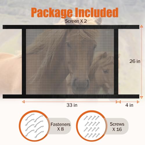 Horse Trailer Window Screen with Hook and Loop, 2 Pack Horse Trailer Accessories to Protect the Horse's Eyes and Ears from Bugs and Debris and Enhances Air Circulation (1) (2 Packs) - style: 2 Packs