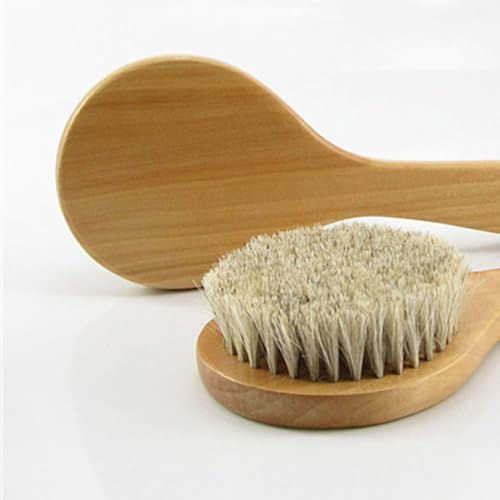 7.87” Short Handle Dry Bath Body Brush Scrubber, Wood Handle Soft Horsehair Mane Natural Bristles Shower Brush, Good for Cellulite, Detox, Exfoliating, Blood Circulation, etc. - size: 7.87 Inch Short Handle Wooden Horsehair