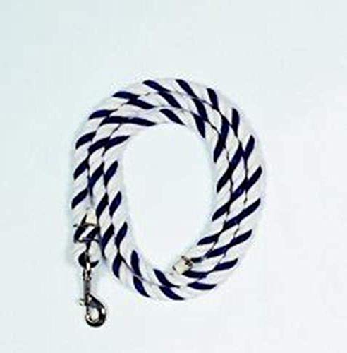 BEILER'S 700-Red/White Cotton Lead Rope with Swivel Snap, 6', Red/White