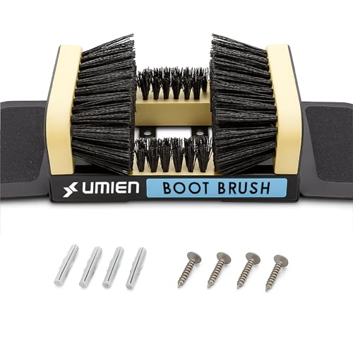 Umien Boot Scraper Outdoor Shoe Brush with Flaps, for Mud, Dirt & Snow | Heavy-Duty Outdoor Use, Weather-Resistant, Durable Bristles, Freestanding