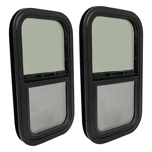 KUAFU 2PACK 12" W x 22" H RV Window Replacement Trailer Camper Cargo - size: 2Pcs