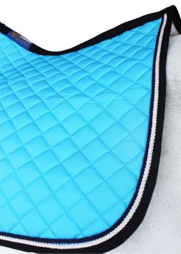 Horse Equine Contoured English Quilted Cotton All Purpose Saddle Pad 72TS37 - color: Turquoise