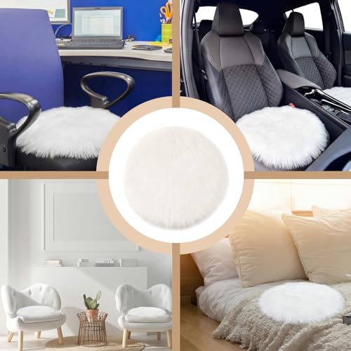 Drydiet 2 Pcs Natural Sheepskin for Bed Sores 17x17 in,Circle,White - color: White, style: Circle