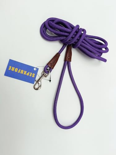 Small Dog Leash 1/4" by 6/8/10FT Lightweight Strong Rope Leash - color: purple, size: 1/4" x 8'