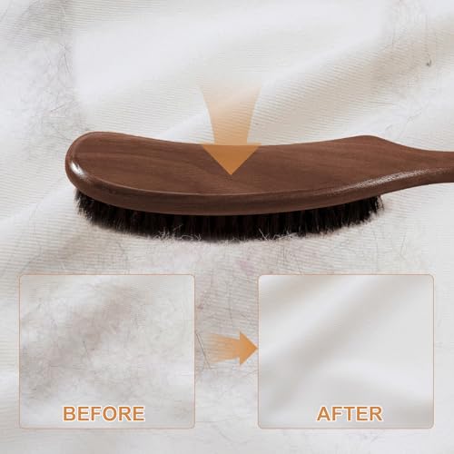 Wood Felt Brush,Large Black Walnut Wood Handle Boar Bristle Lint Brush,Suitable for Felted Hats, Suits,Cashmere,Wool,Velvet,Suede and Pet Hair for Men