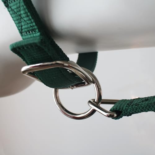 Heavy Duty Soft Nylon Horse Halter, Padded and Adjustable, Chin and Throat Snap Hook Halters for Horses, Heavy-Duty Metal Buckle - color: Dark Green