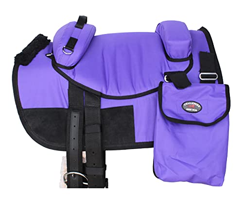 Horse Western Bareback Saddle Pad Trail w/ Pockets Girth Stirrups 39205 - color: Purple