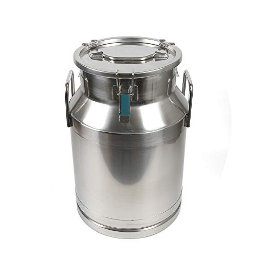 Stainless Steel Milk Can Wine Pail Bucket Jug Keg Oil Barrel Tea 10-60L Option (30L) - size: 30L