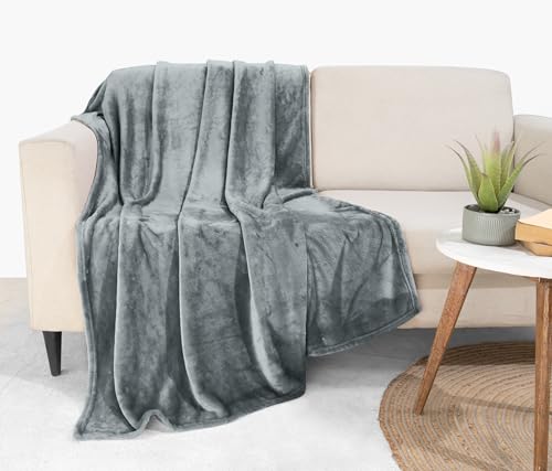 Utopia Bedding Soft Fleece Bed Blanket Throw Size Ash Grey (50x60 Inch) - color: Ash Grey, size: Throw (50x60 Inch)
