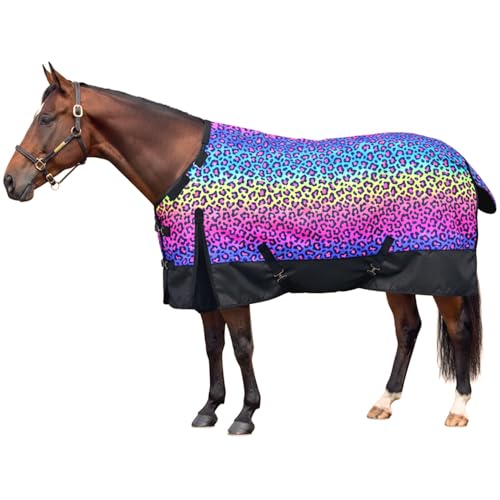 Neon Leopard 1200 Denier Heavyweight Waterproof Adjustable Neck Turnout Blanket