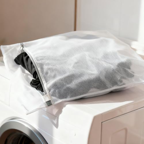 3 Pcs Premium Fine Mesh Laundry Bags, 20 x 24 Inches Durable Laundry Wash Bags with Sturdy Zipper for Delicates, Laundry Bag for Delicates, Garment Bag for Washing Machine (3 Extra Large) - size: XX-Large