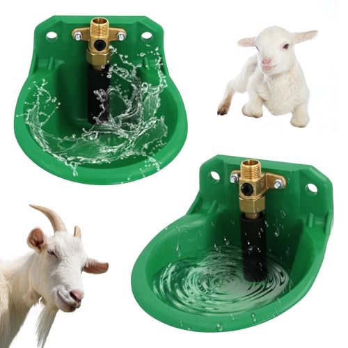 2PCS Automatic Goat Sheep Waterer Bowl with Brass Copper Touch Valve - size: Waterer Bowl*2