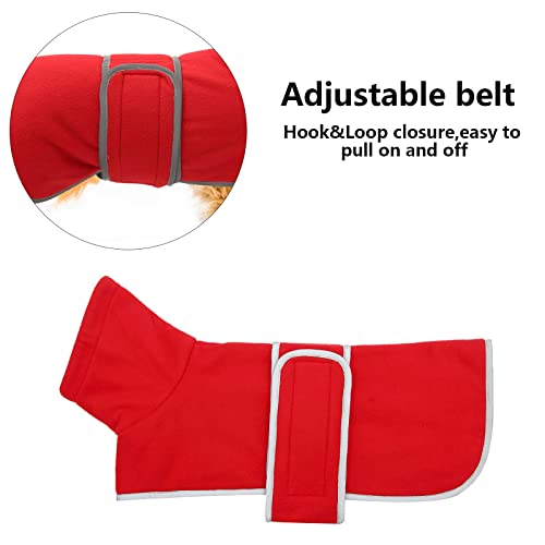 Dachshund Coats Sausage Dog Fleece Coat in Winter Miniature Dachshund Clothes with Hook and Loop Closure and high vis Reflective Trim Safety - Red - S - color: Red, size: Small(Back: 14"-15"in)