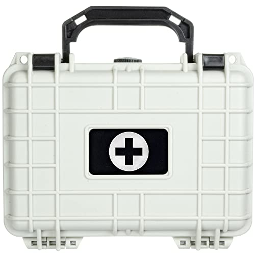 Eylar Compact 8.12 Inch Hard Protective Medical Case EMT First Responder and First Aid Service Storage Box, Waterproof, Dustproof, Shockproof (White) - color: White