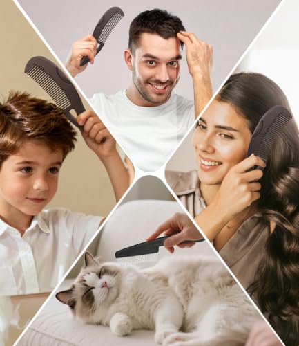 Dandruff Comb Removal 2PC Hollow Fine Tooth Scalp Detox Hair Care Tool | Build Up Flake Lice Comb, 0.5 & 2mm Stainless Steel Teeth, Self Cleaning, Button Release, Scalp Massage Handle, Women Men Kid - color: 2PC Brown+Red