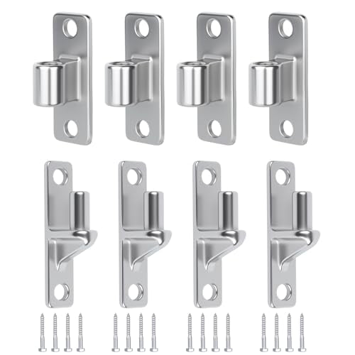 WellMade 4 Pack Heavy Duty 304 Stainless Steel Gate Hinges – Wall Mount, Non-Weld One-Piece Design, Supports 600lbs, Rustproof for Farm/Barn/Fence Gates (Screws Included)