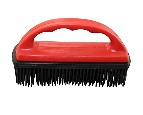 Grewal Equestrian Super Groom Saddle Pad Cleaning Brush (Red) - color: Red