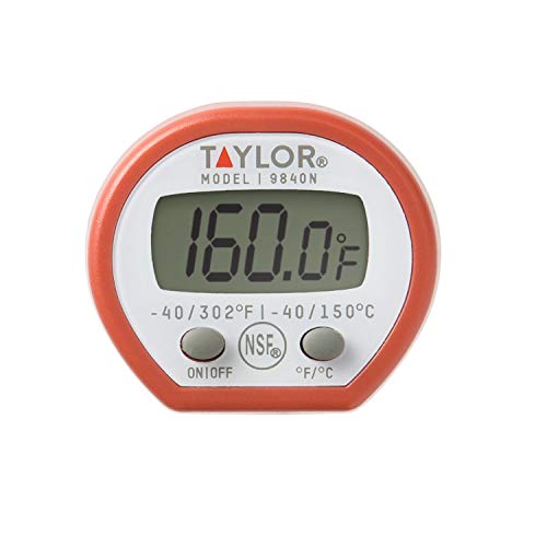 Taylor Instant Read Digital Meat Food Grill BBQ Cooking Kitchen Thermometer, Comes with Pocket Sleeve Clip, Red - style: Instant Read Pocket Thermometer