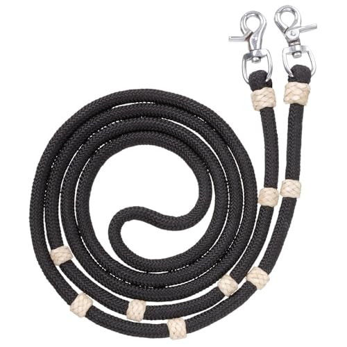 Royal King Braided Poly Cord Roping Reins - color: Black