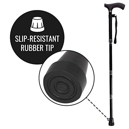 Switch Sticks Folding Walking Cane For Women & Men - color: Black