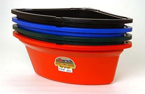 Little Giant Plastic Corner Feeder Bucket (Red) Durable & Useful Space Saving Corner Feed Trough (26 Quart) (Item No. PCF6RED)