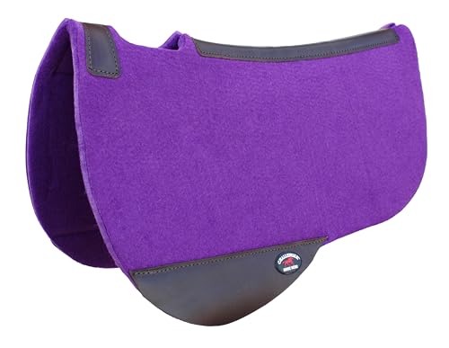 Horse Western Close Contact Contoured Wool Felt Saddle Pad Teal 39RT19 - color: Purple