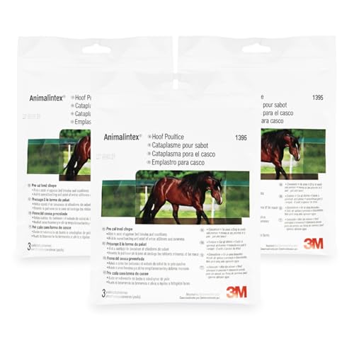 Animalintex Hoof Poultice Pads for Horses - 3 Per Pack, 3M Equine Poultice for Abscess Wounds and Hoof-Treatment - Pre Cut Hoof-Shape - size: 3-Pack - 9 Total Pads