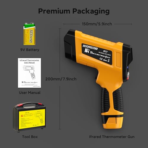58°F to 3992°F Infrared Thermometer Gun,Triple Laser, 50:1 D/S - color: Yellow/-58°F to 3992°F