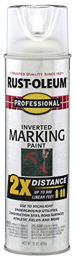 Rust-Oleum Professional 2X Inverted Marking Clear Spray Paint | Utility Marking, Construction Layout, Survey Marking, High Visibility Color, 2X Distance Coverage, 15 oz - color: Clear, size: 15 Ounce (Pack of 1), style: 2X Distance