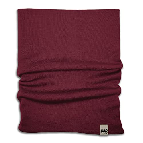 100% Merino Wool - Midweight Neck Gaiter - Skiing Neck Warmer - Winter Face Mask - Multipurpose Headwear - color: Burgundy
