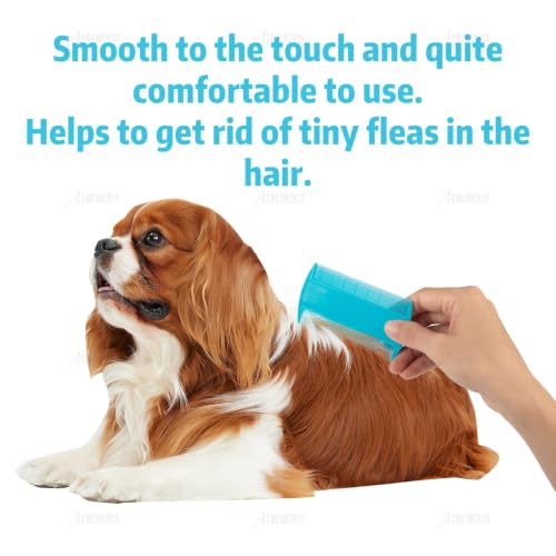 AUEAR, 12 Pack Plastic Pet Comb Flea Lice Dog Cat Double Sided Fine Tooth Hair Grooming 4 Colors - color: 4 Colors