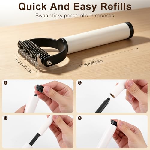 Double Sided Dematting Comb for Cats & Dogs, Deshedding Grooming Tool, Gentle Mat Remover Detangler for Long Thick Haired Pets, Shedding & Detangling Brush