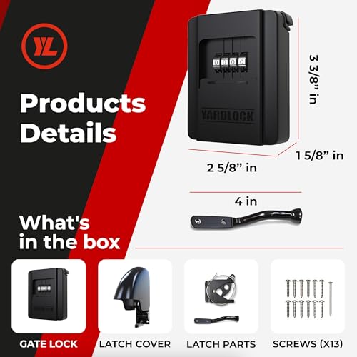 Gate Lock – Secure Keyless Fence Lock and Latch with 2-Way Access – Strong Durable System for Theft Prevention and Home Security, Easy Installation on Wood or Vinyl Gates/Fences (Regular – 2-Pack) - style: Regular (2 Pack)