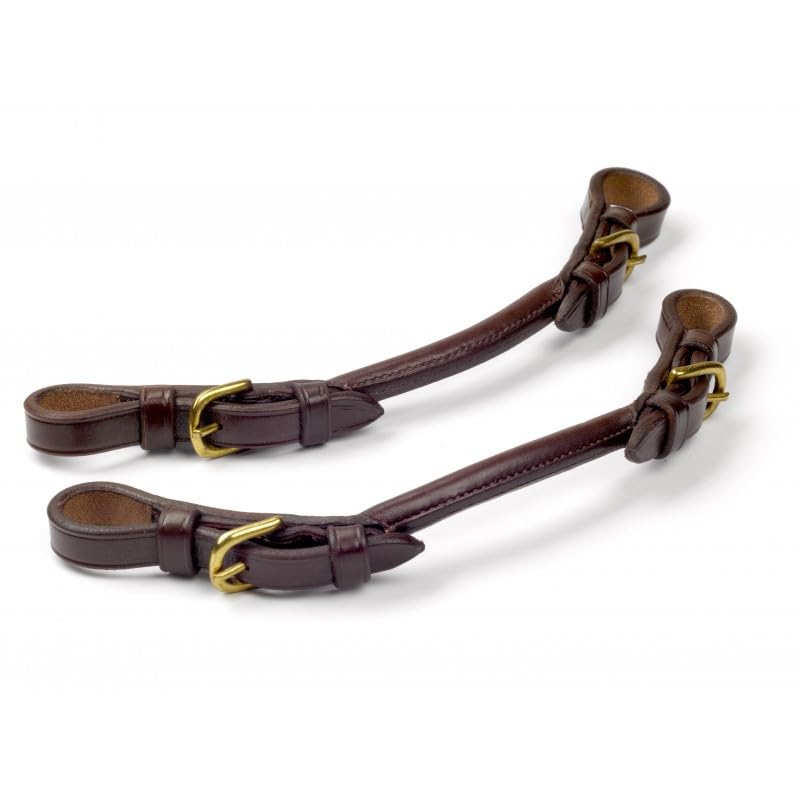 Pelham Roundings Bit Converter Premium Leather Rein Adapter for English Horse Bridles– One Rein to Two Rein Converter Straps with Stainless Steel Hardware– Full Size