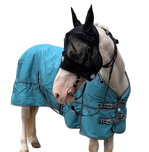 Majestic Ally Horse Fly Mask with Ears, Black - color: Black